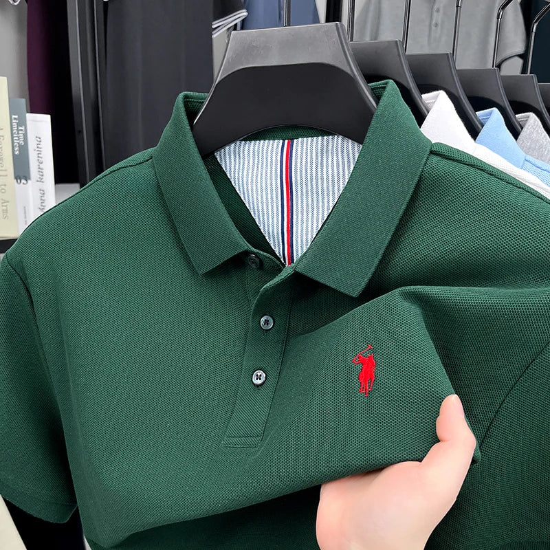 Camiseta Polo de Manga Curta Premium 100% Algodão