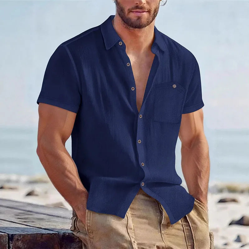 Camisa em Mistura de Linho