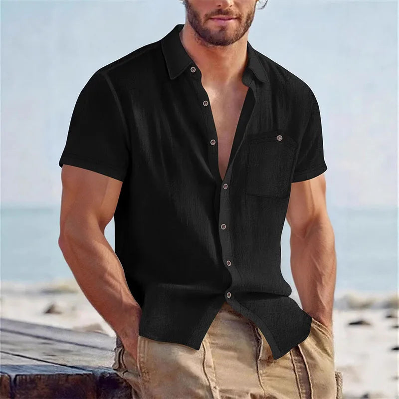 Camisa em Mistura de Linho
