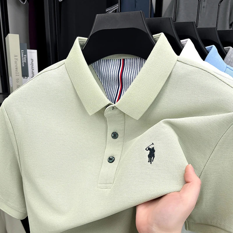 Camiseta Polo de Manga Curta Premium 100% Algodão