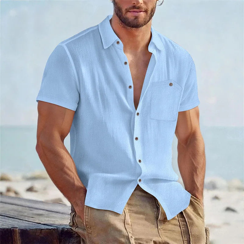 Camisa em Mistura de Linho