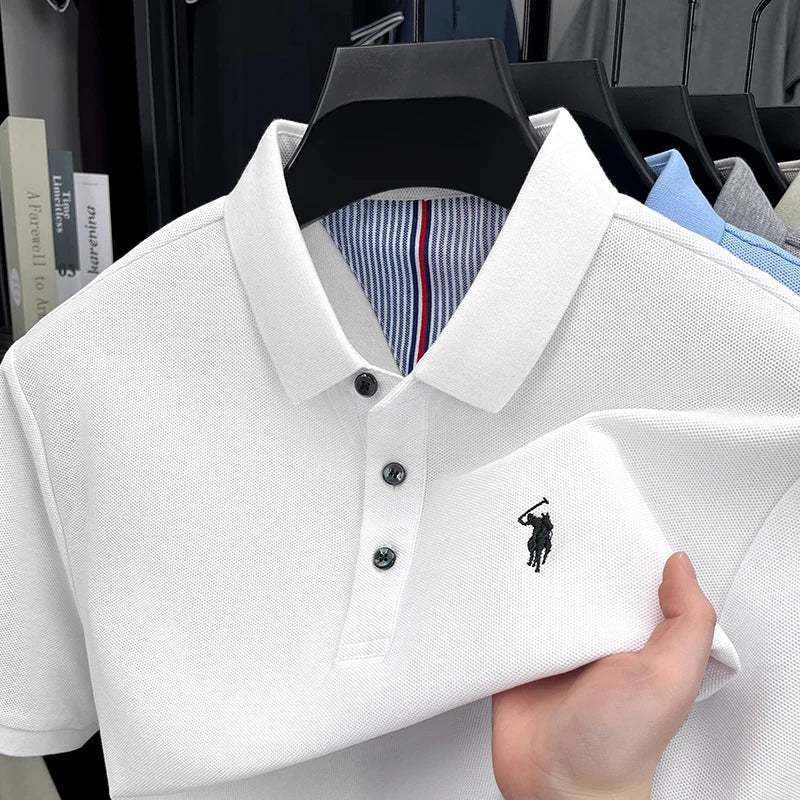 Camiseta Polo de Manga Curta Premium 100% Algodão