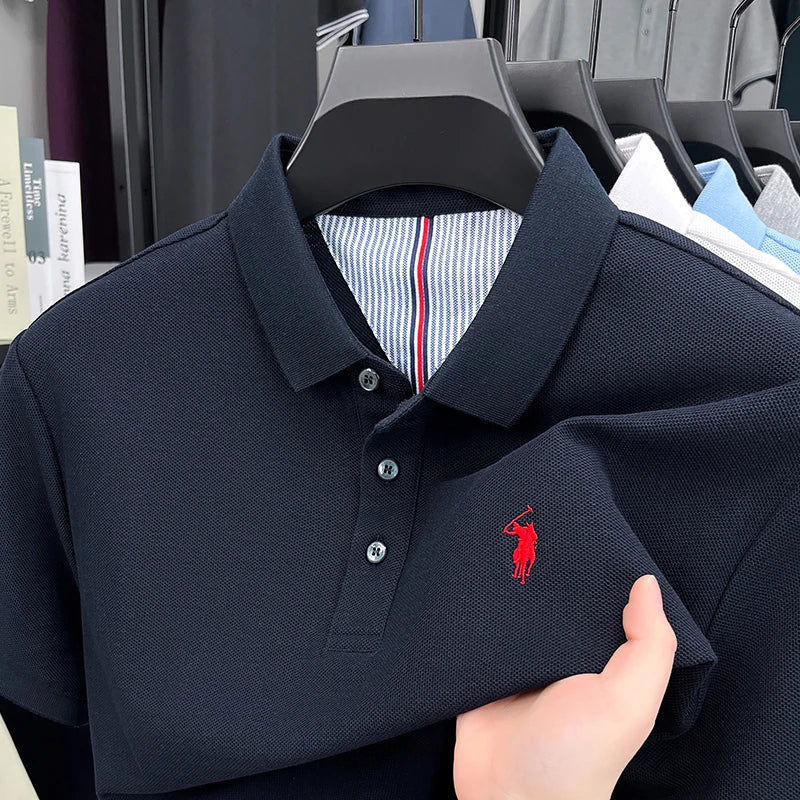 Camiseta Polo de Manga Curta Premium 100% Algodão