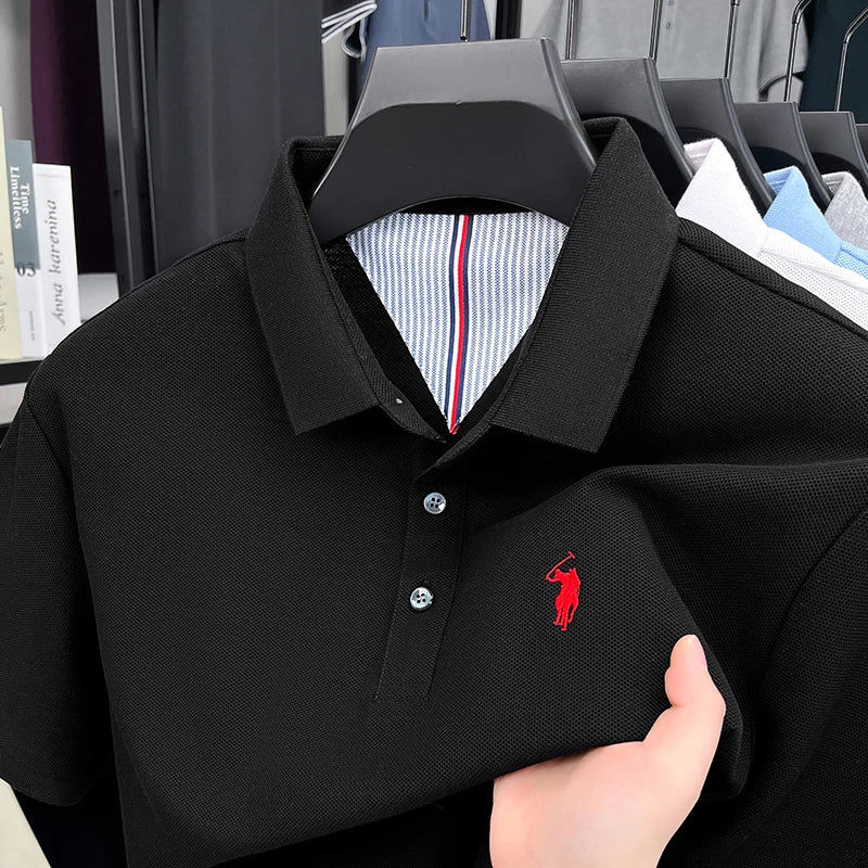 Camiseta Polo de Manga Curta Premium 100% Algodão
