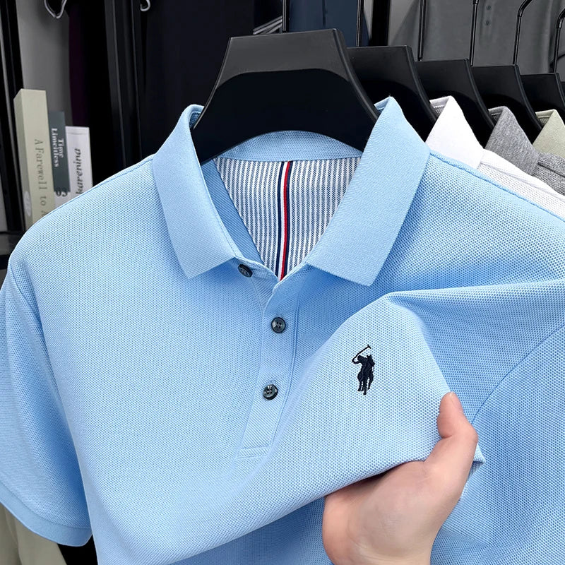 Camiseta Polo de Manga Curta Premium 100% Algodão