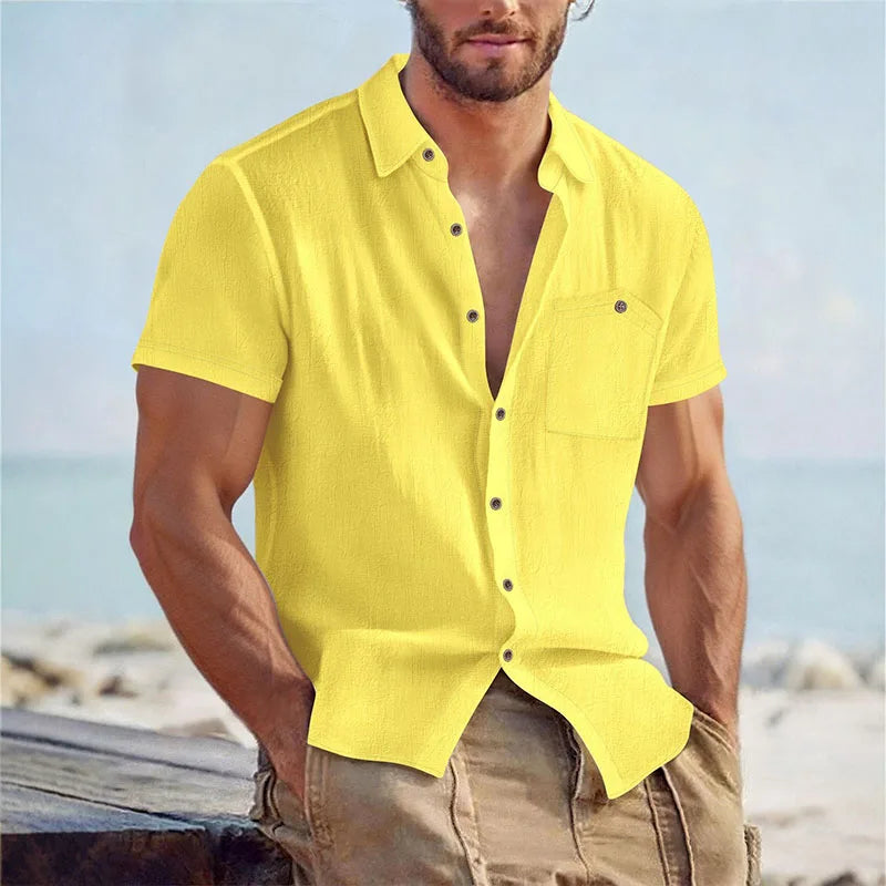 Camisa em Mistura de Linho