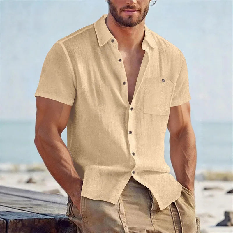Camisa em Mistura de Linho