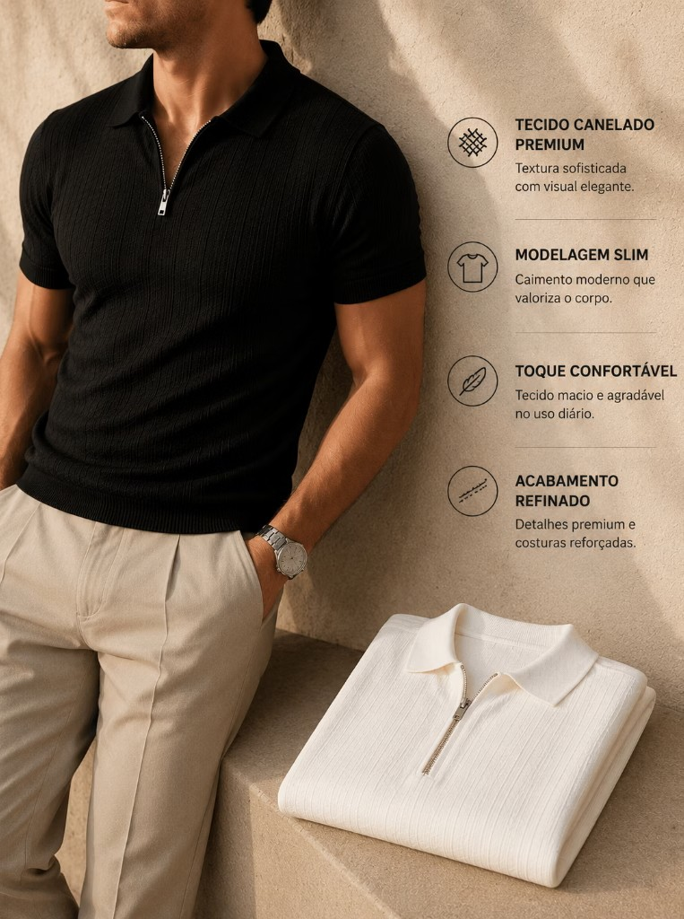 Kit 2 Camisas Polo Italiana Canelada